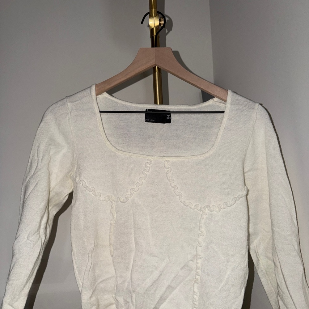 ASOS Cream Scoop Neck Sweater